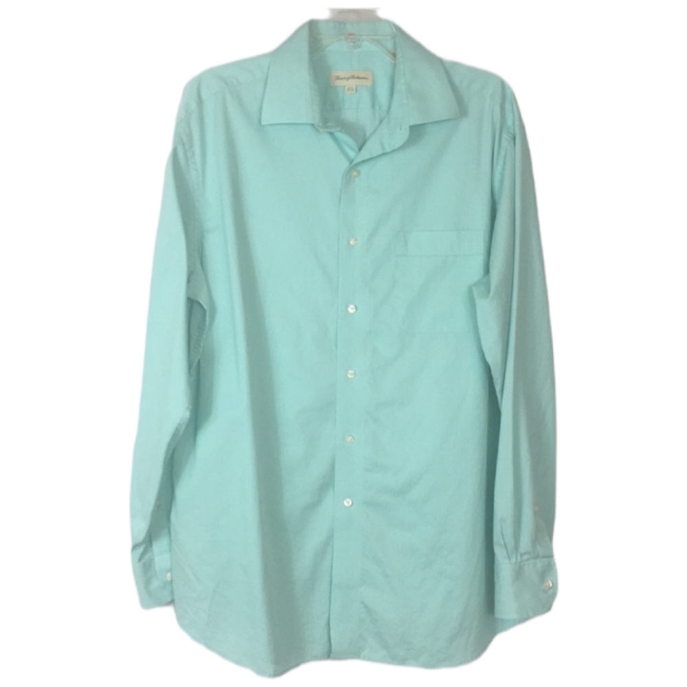 Tommy Bahama green/white stripe long sleeve shirt